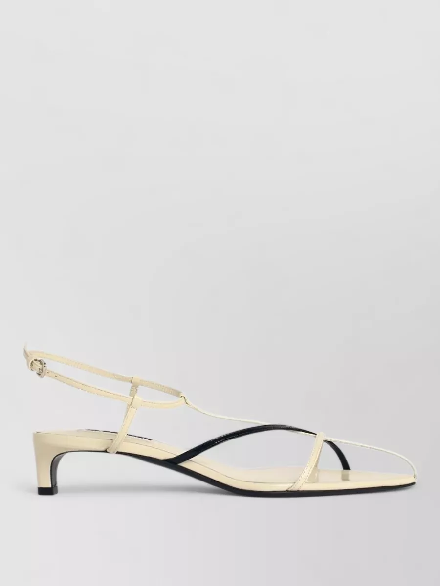 Jil Sander Cage Leather Sandals Two Tone Straps