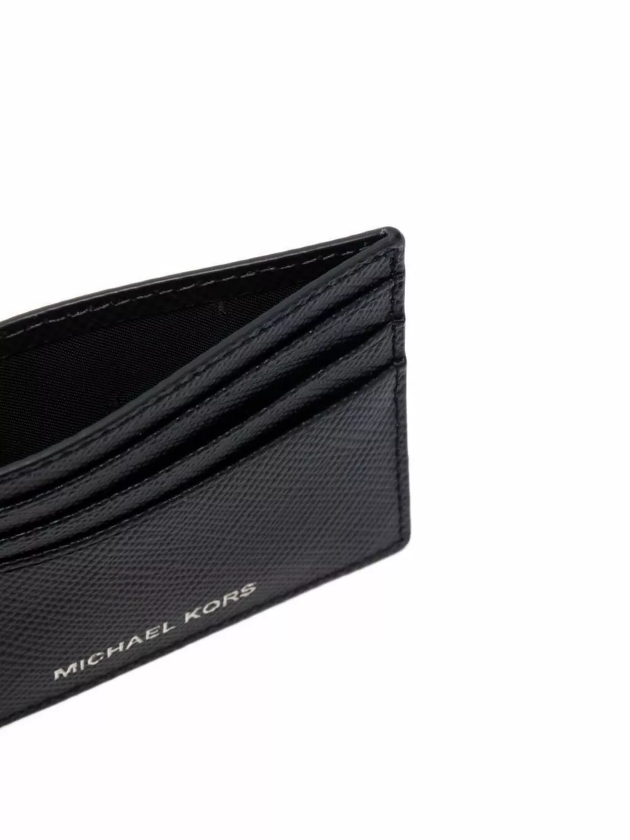 Michael Kors Pebbled Texture Compact Design Card Case In Black