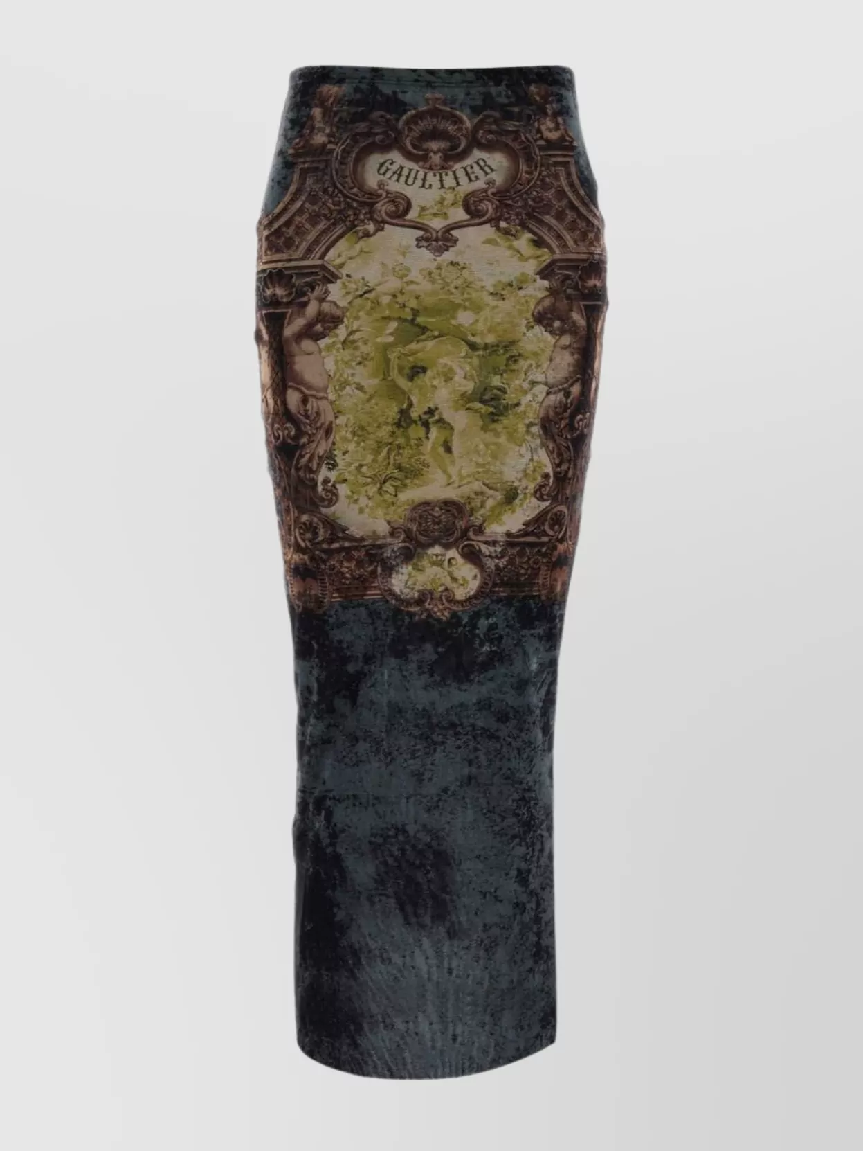 Jean Paul Gaultier Graphic Print Fitted Tulle Skirt In Gray