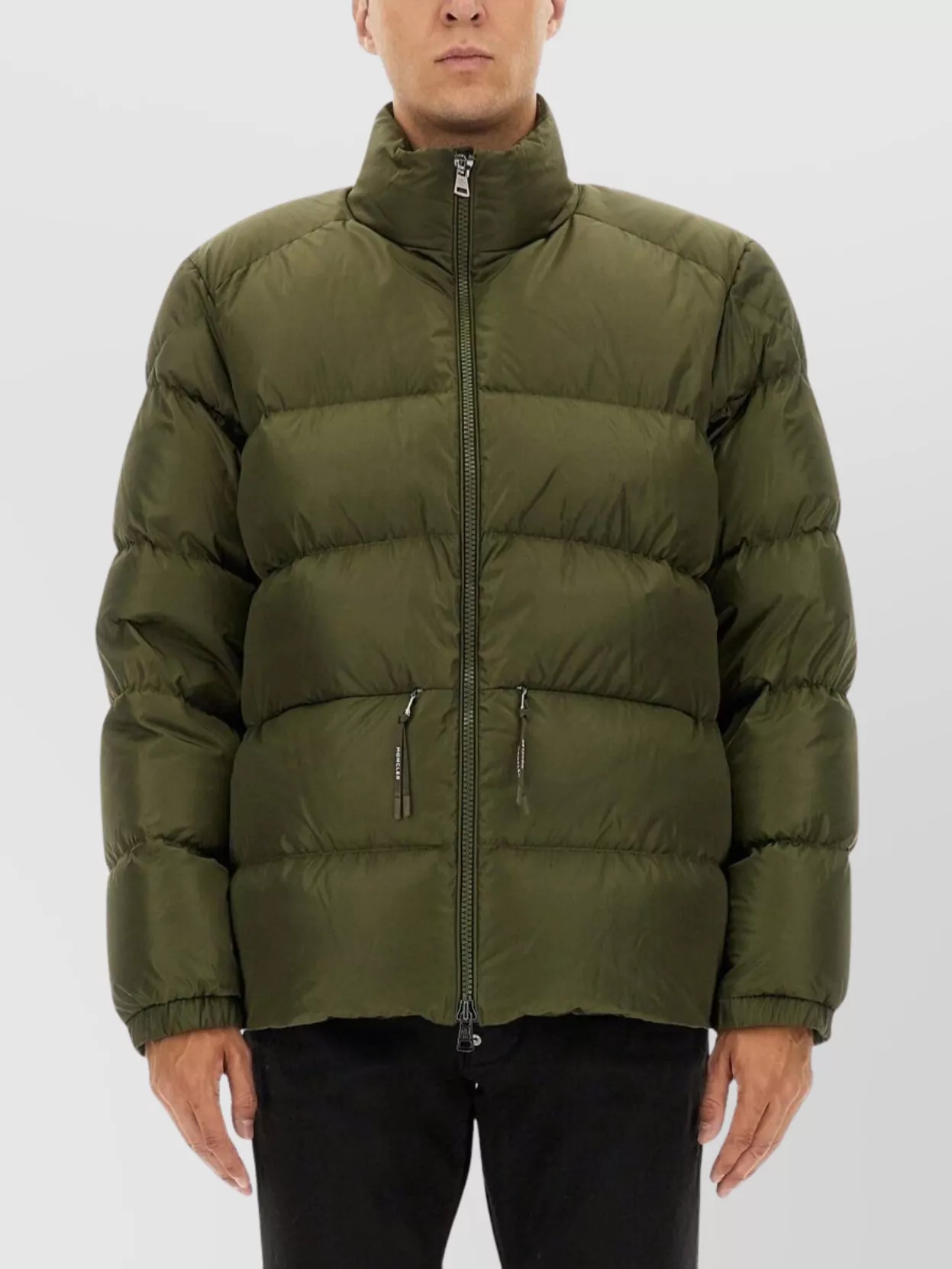 Moncler Puffer Jacket Tuileries High Collar In Green