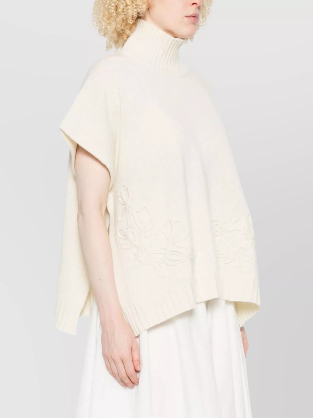 Ermanno Firenze Knitwear With Embroidered Detail And Turtleneck