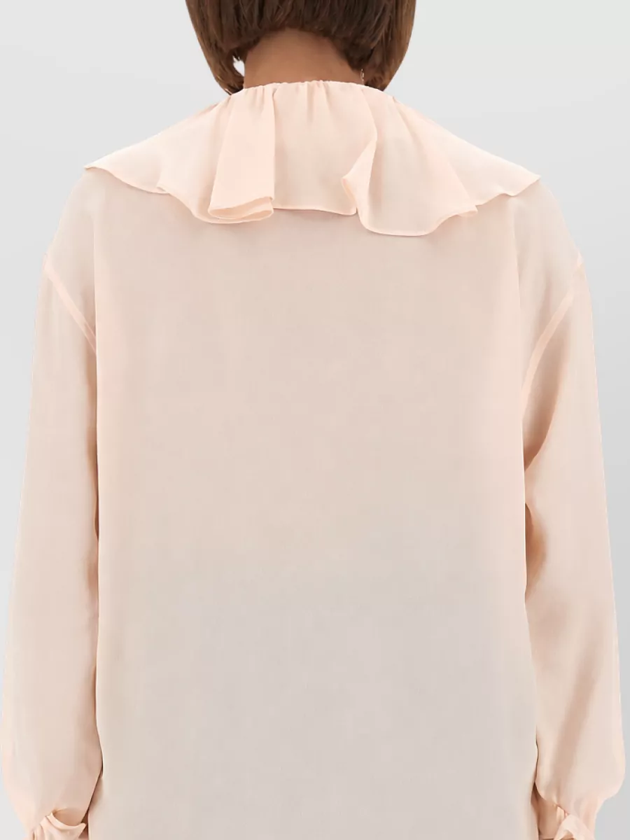 Alexander Mcqueen Silk Ruffled Suit Jacket