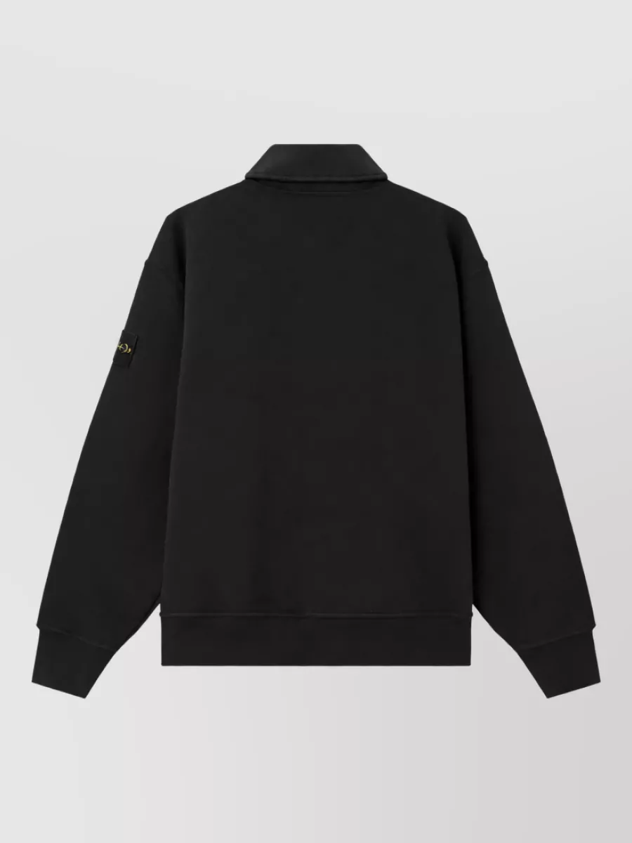 Stone Island Oversized Cotton Polo Sweatshirt