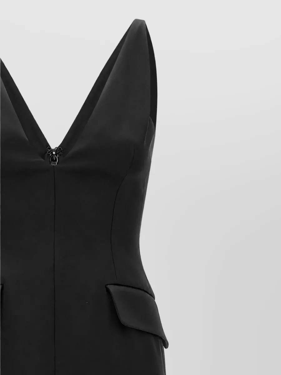 Sportmax V-Neck Sleeveless Midi Dress