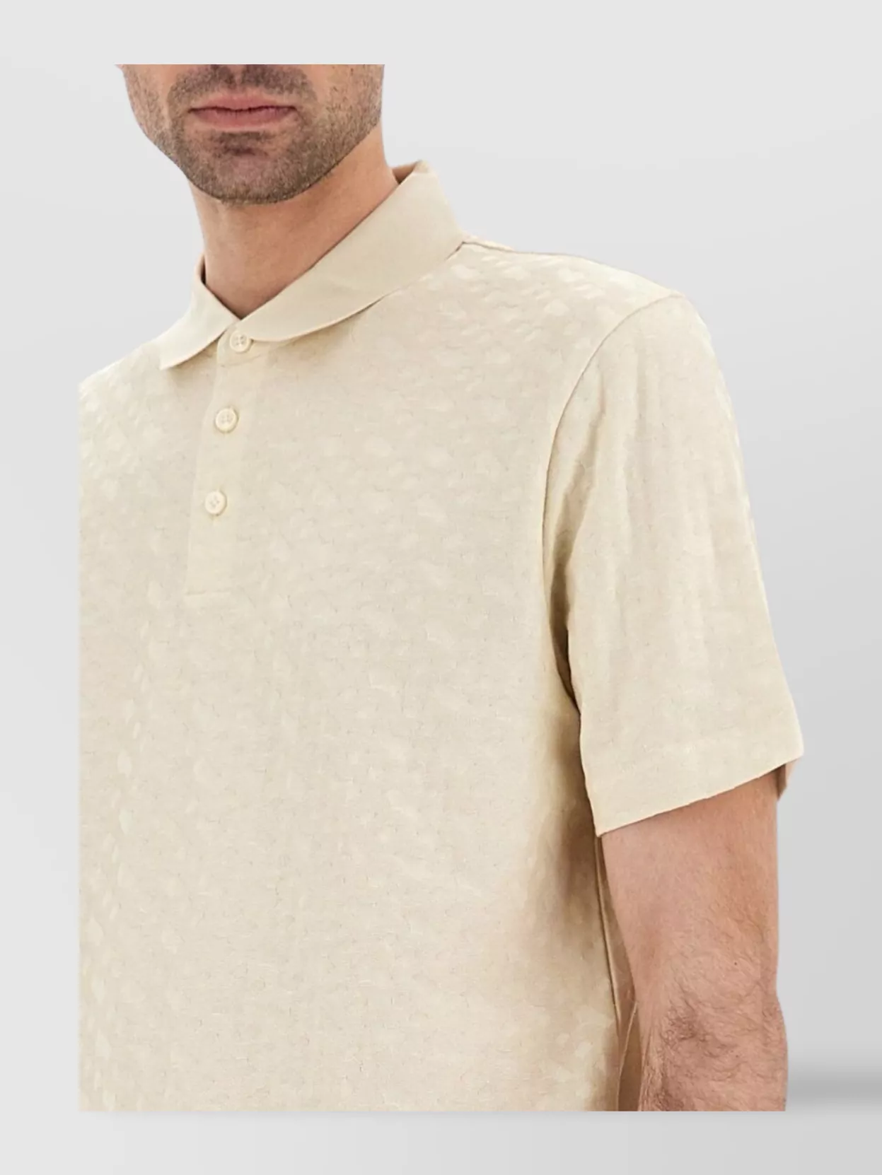Shop Hugo Boss Textured Cotton Polo Short Sleeves