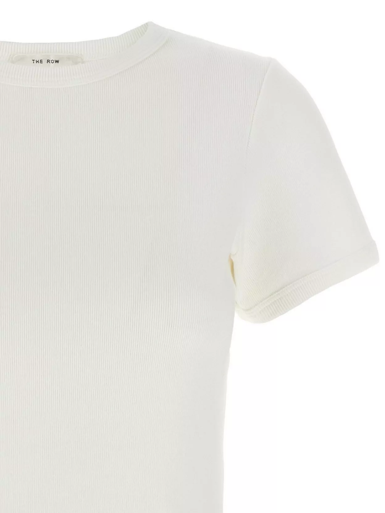 The Row Ribbed Crew Neck Short Sleeve Top