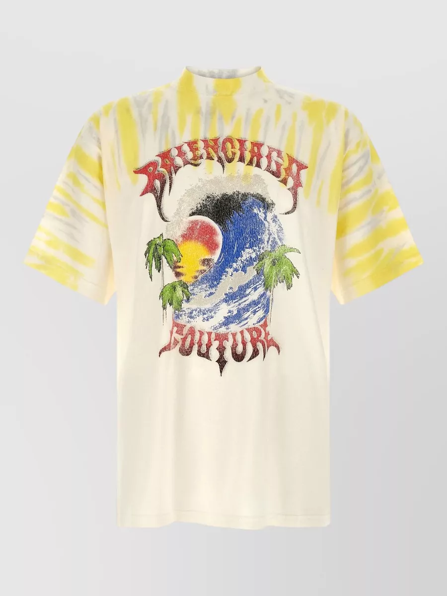 Balenciaga tie dye cotton short sleeve t-shirt