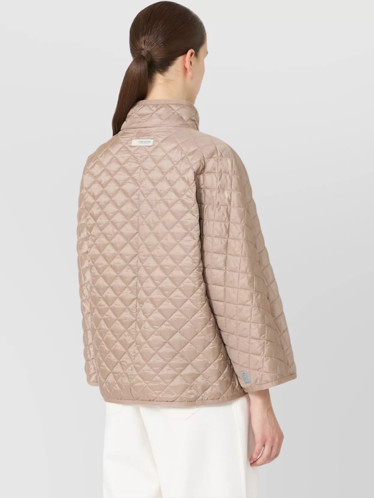 Max Mara Reversible Padded Cape High Collar In Neutral