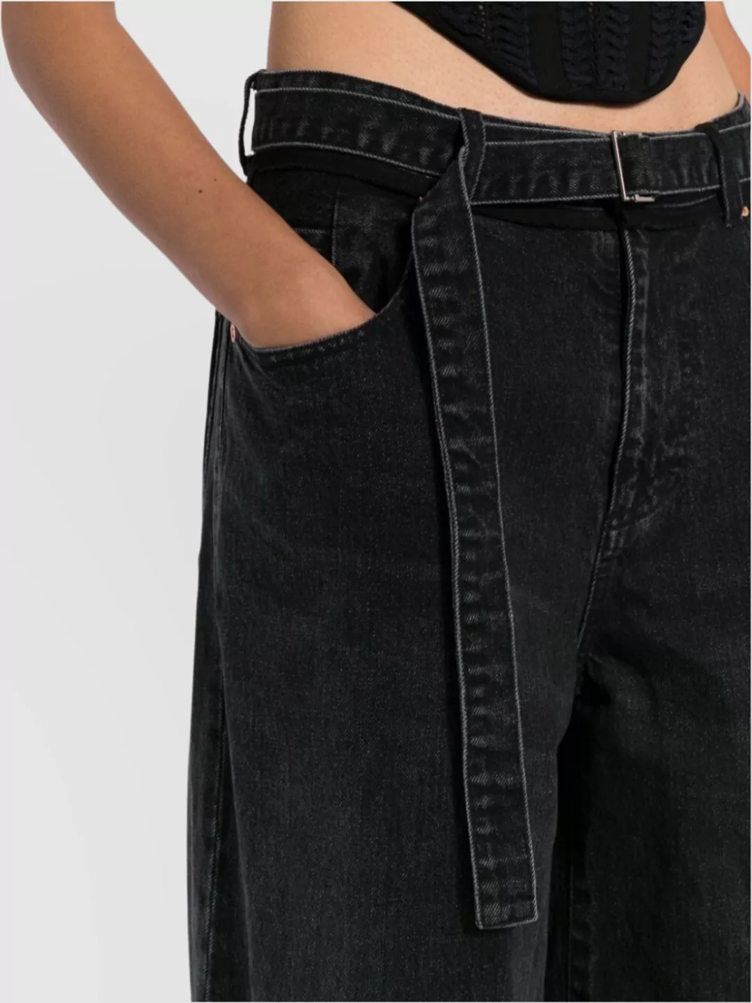 Sacai Wide Leg Denim Jeans