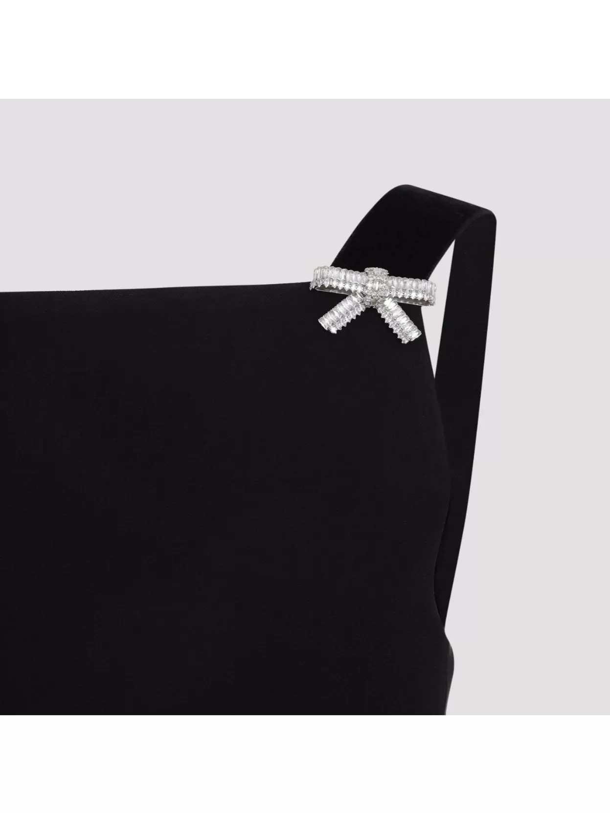 Shop Prada Crystal Bow A-line Mini Dress In Black