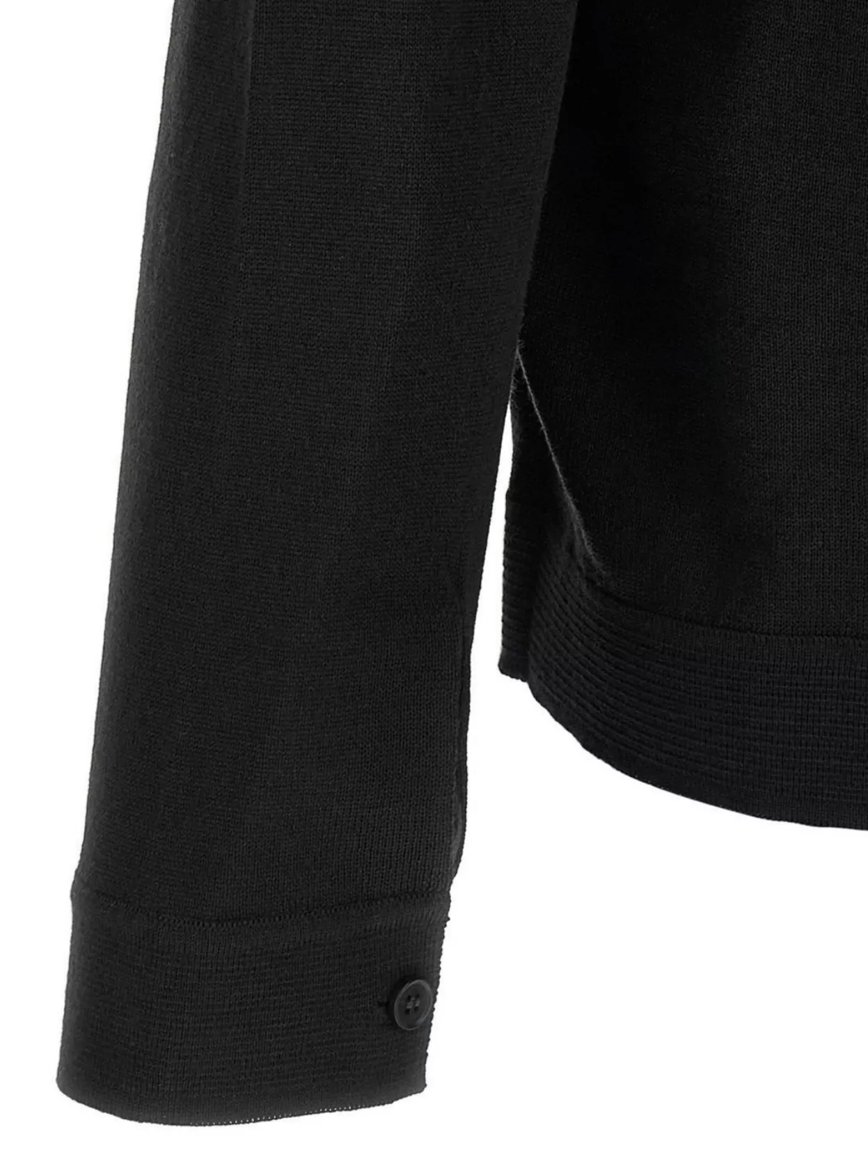 Roberto Collina Long Sleeve Ribbed Hem Merino Cardigan