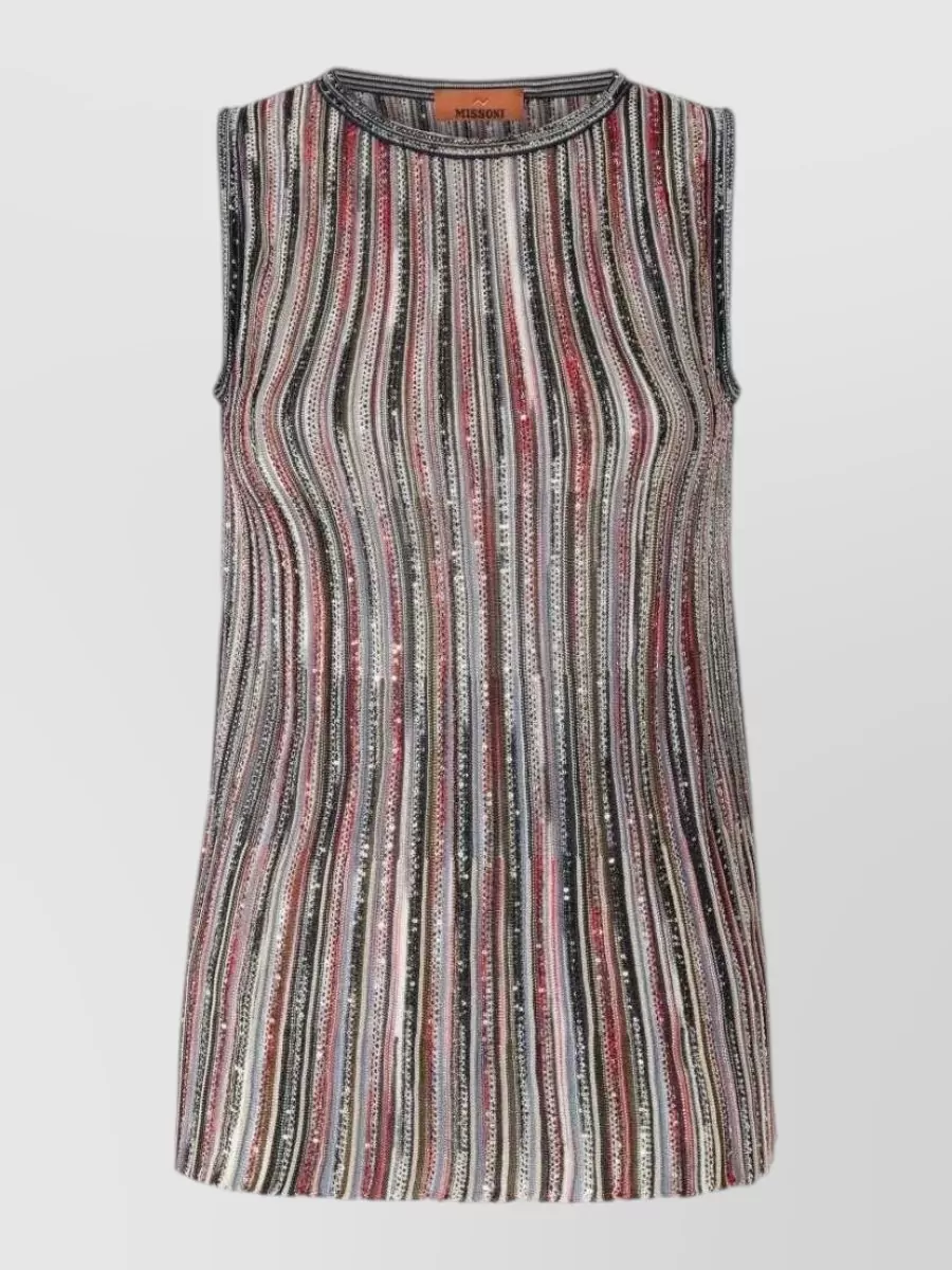 Missoni striped sequin sleeveless top