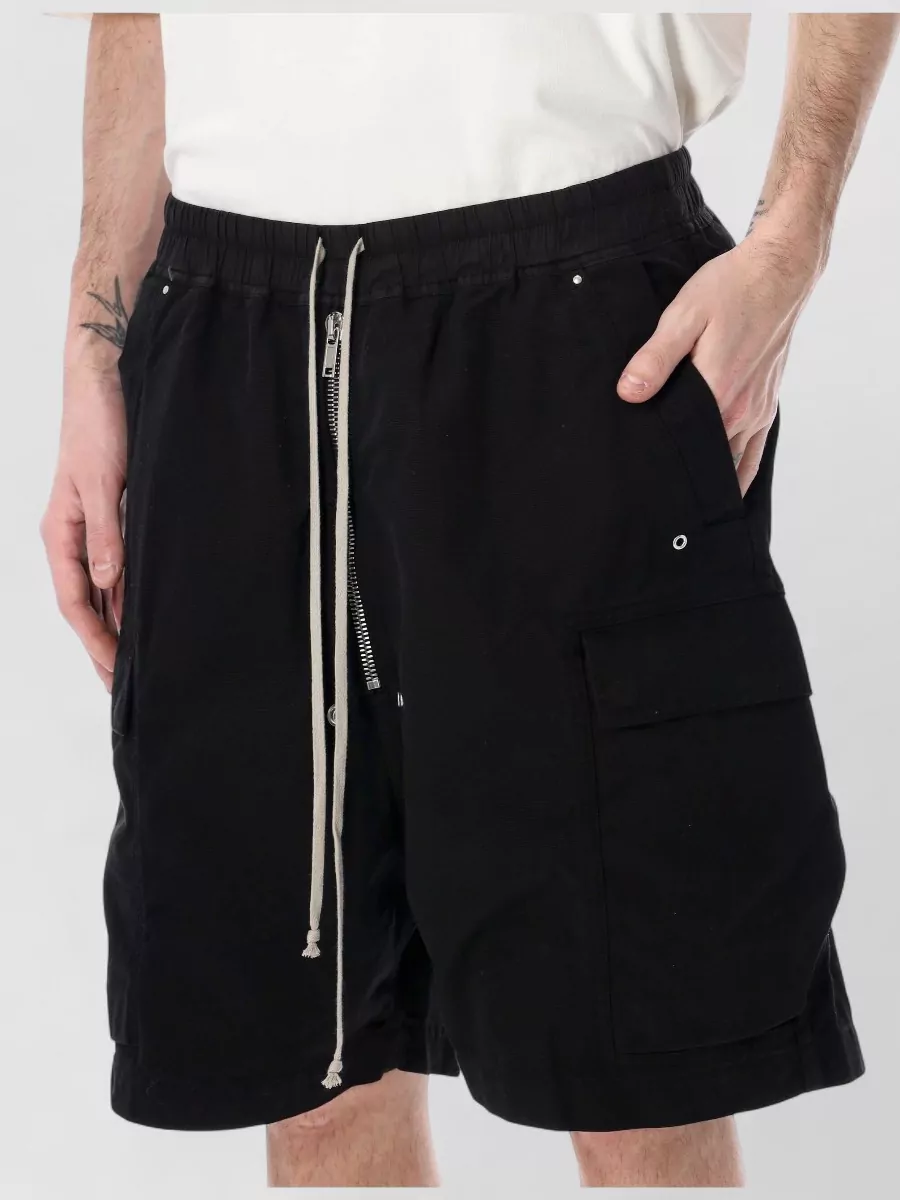 Rick Owens Drkshdw Cargo Knee Length Cotton Canvas Shorts