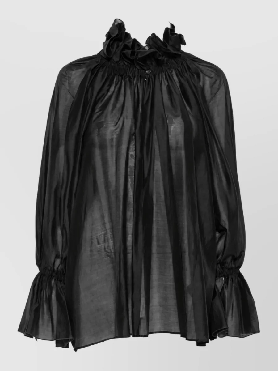 Thelatest Ruffled high neck oversized blouse