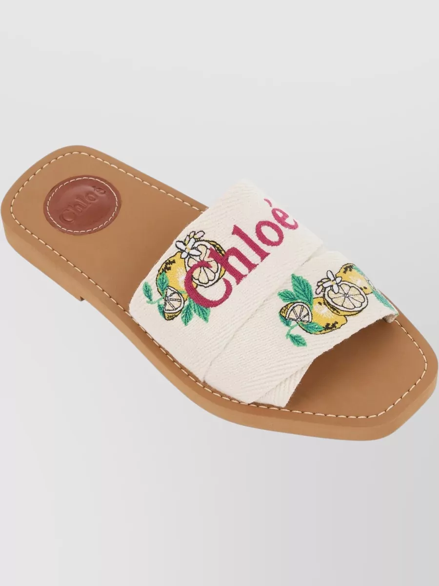 Chloé Linen Slides