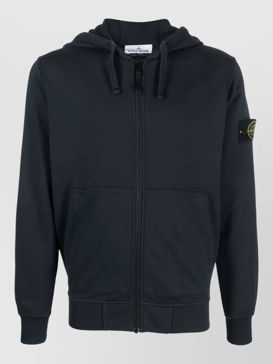Stone Island Cotton Hooded Zip-Up Sweatshirt