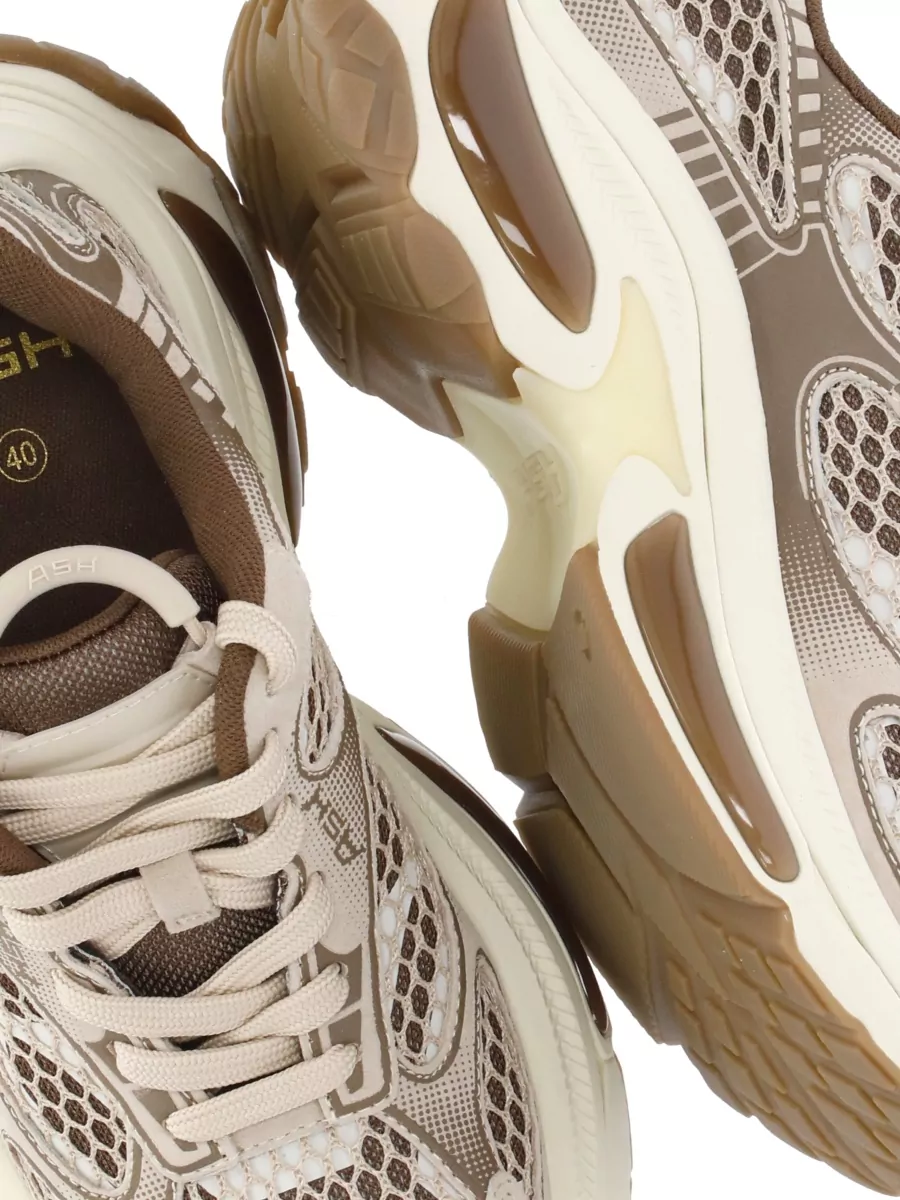 Ash Low Sneakers Leather Fabric Mesh Perforated Sole