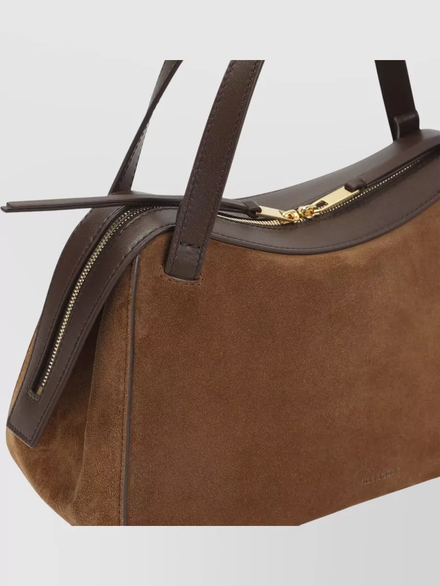 Jil Sander Dune Suede Leather Shoulder Bag