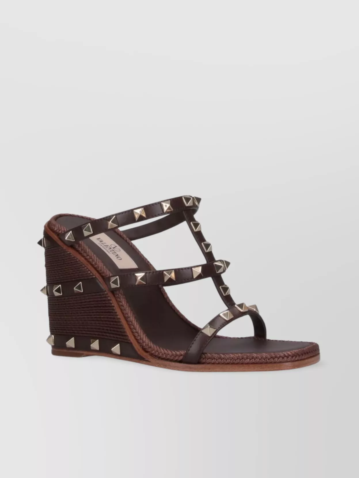 Valentino Garavani Open Toe Studded Wedge Sandals