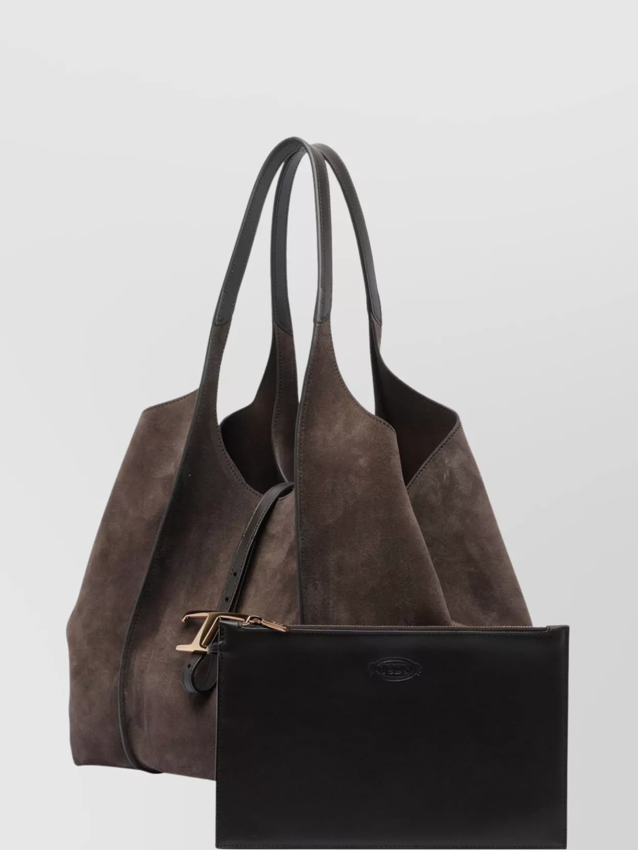 Tod's Dual Handle Metal Hardware Open Top Suede Finish