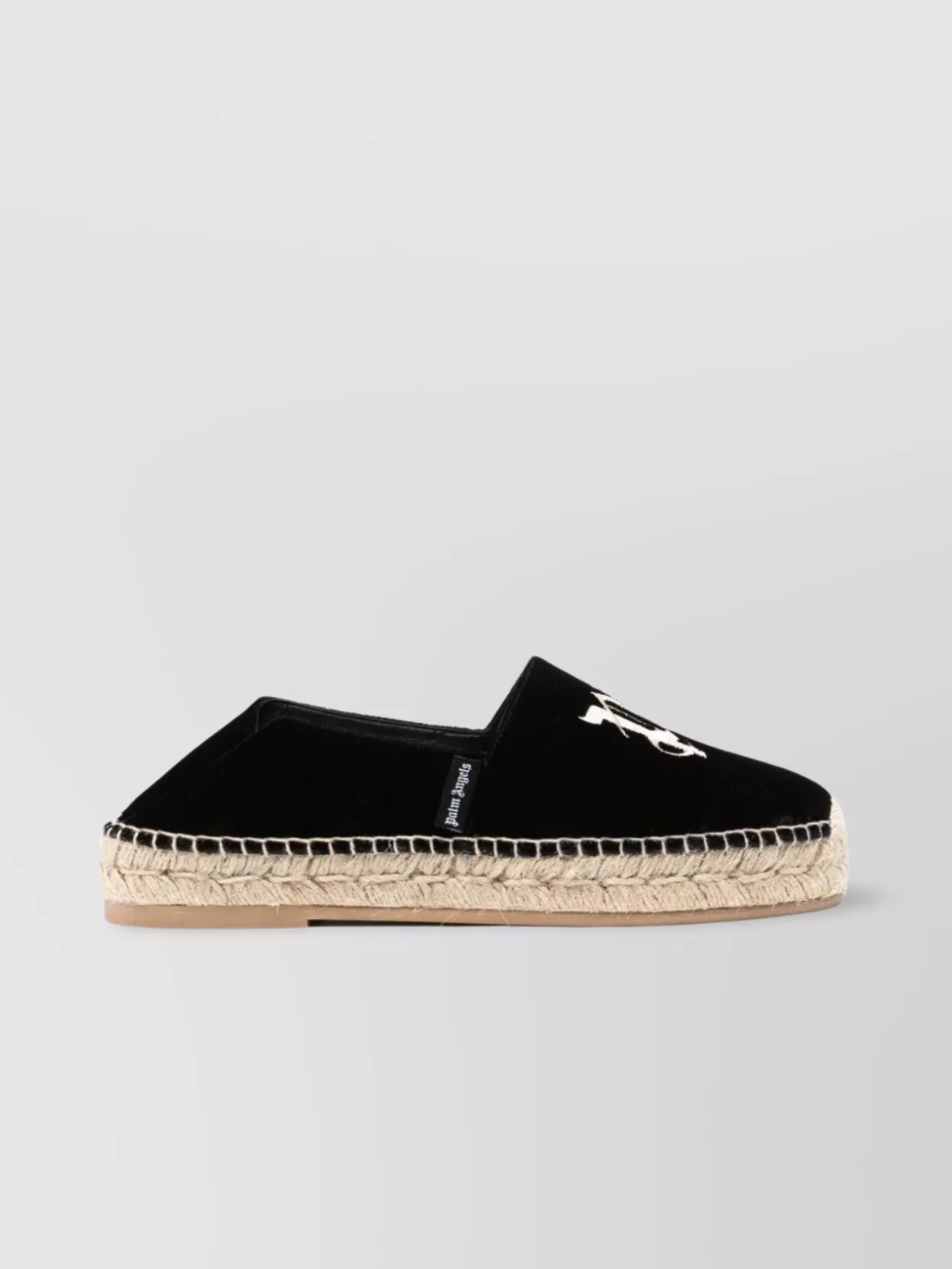 Palm Angels Logo-embroidered Velvet Espadrilles