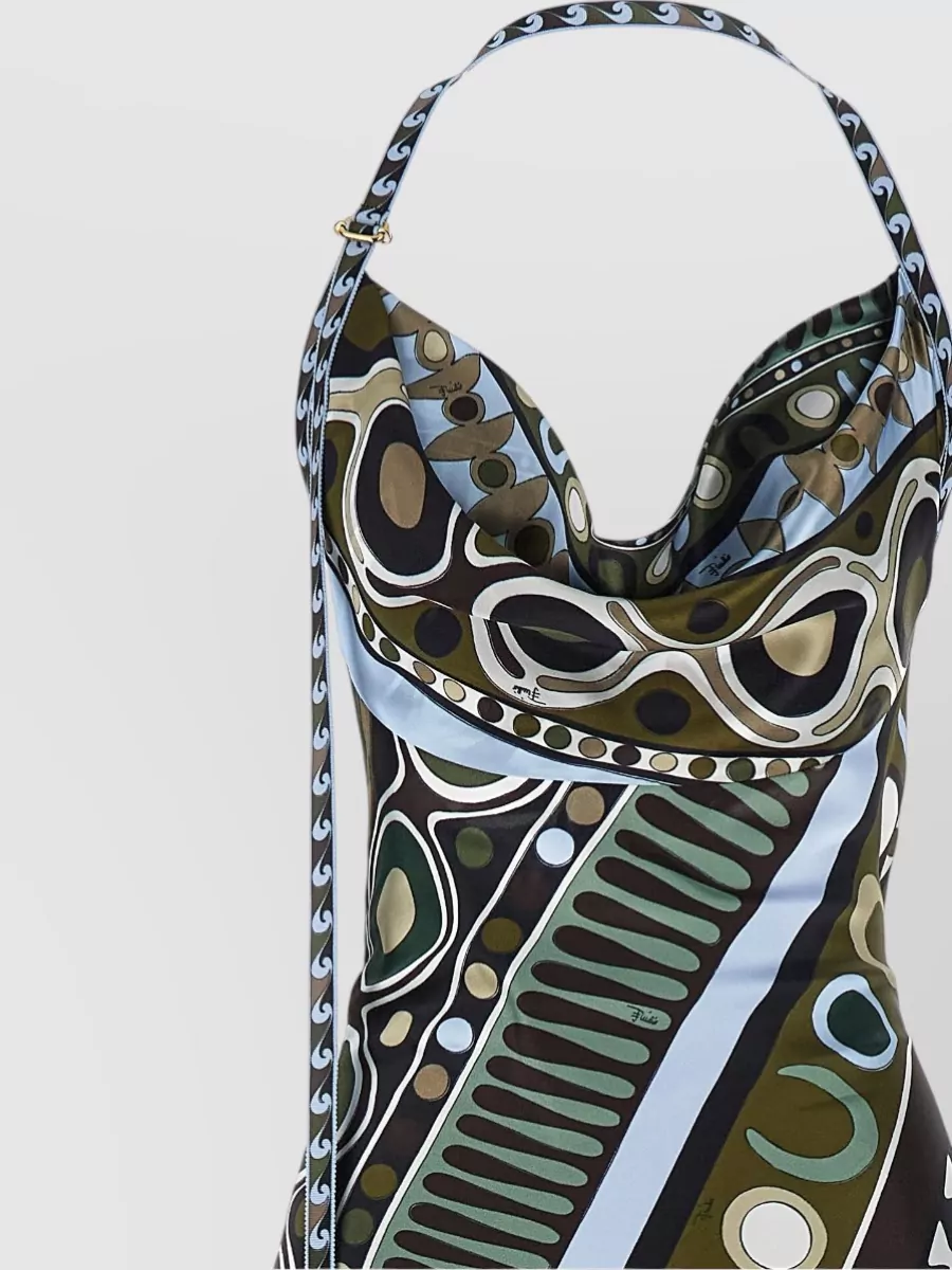 Pucci Silk-Blend Printed Halterneck Long Dress