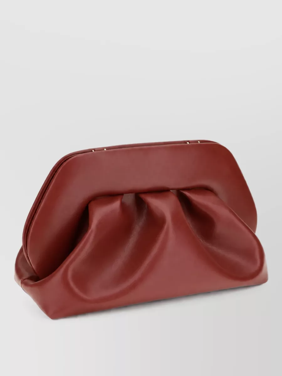 Themoirè Bios Medium Vegan Leather Ruched Clutch Bag