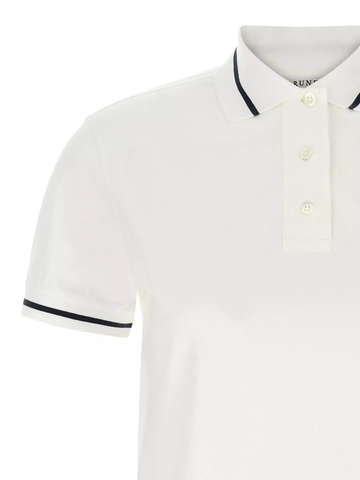 Brunello Cucinelli White Polo Shirt With Logo Printed On The Front In Cotton Jersey Woman