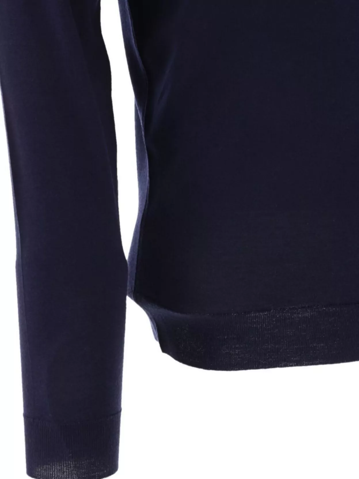 John Smedley Long Sleeve Polo Featuring Ribbed Cuffs