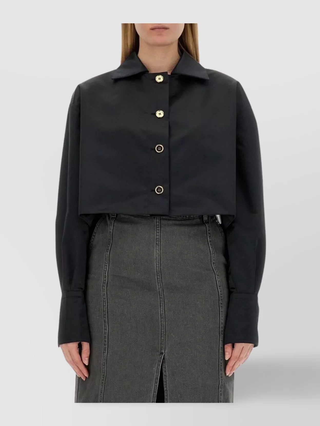 Patou Jacket Cropped Length Gold Buttons