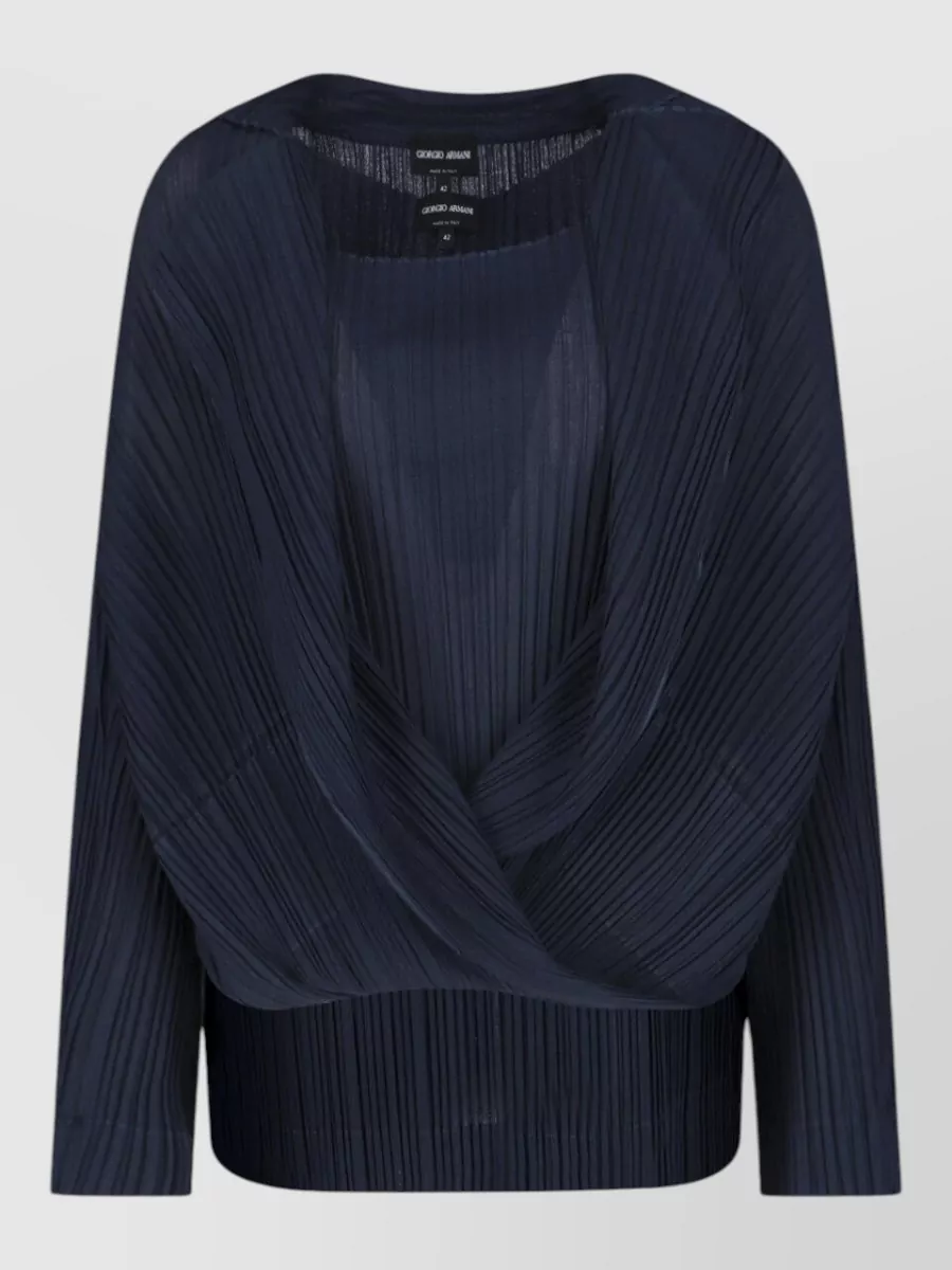 Giorgio Armani Sleeveless Scoop Neck Knit Top Draped