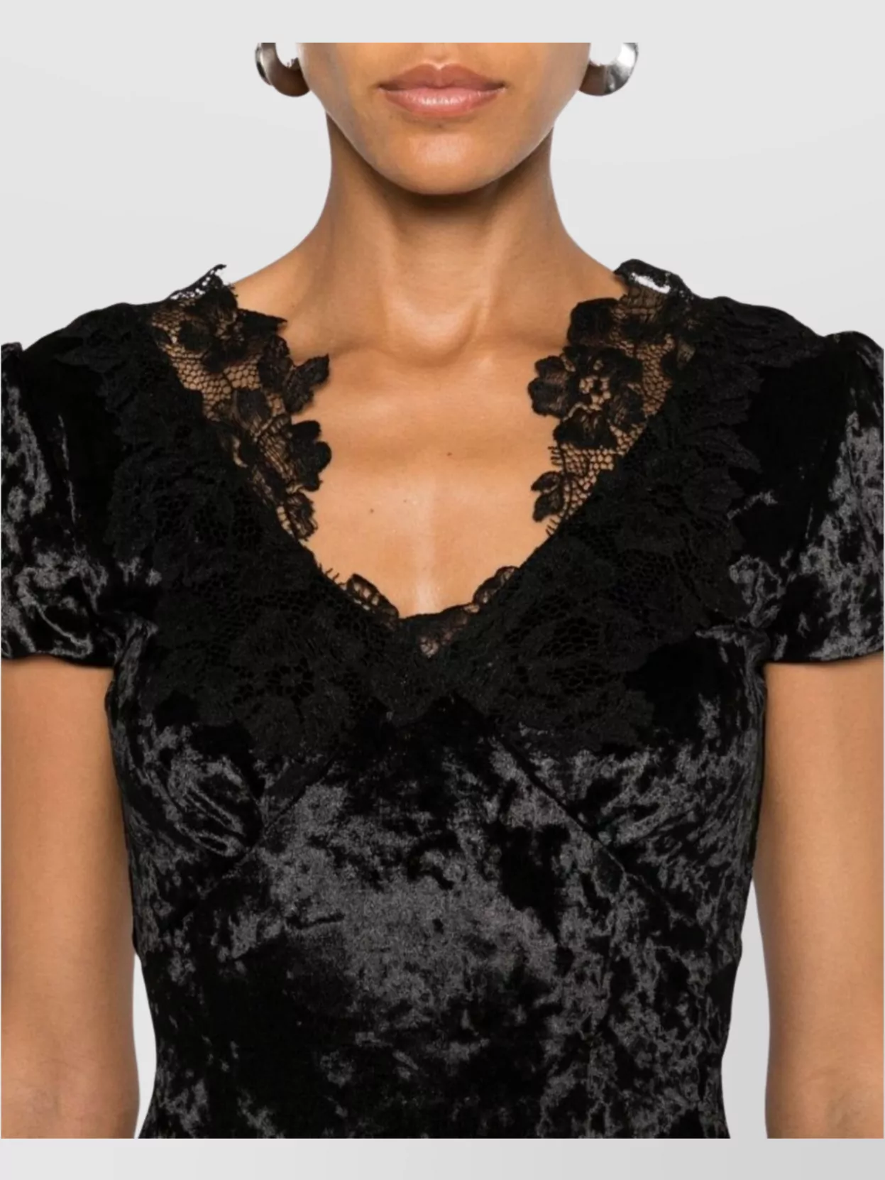 Ermanno Scervino Maxi Dress With Lace Trim And Velvet
