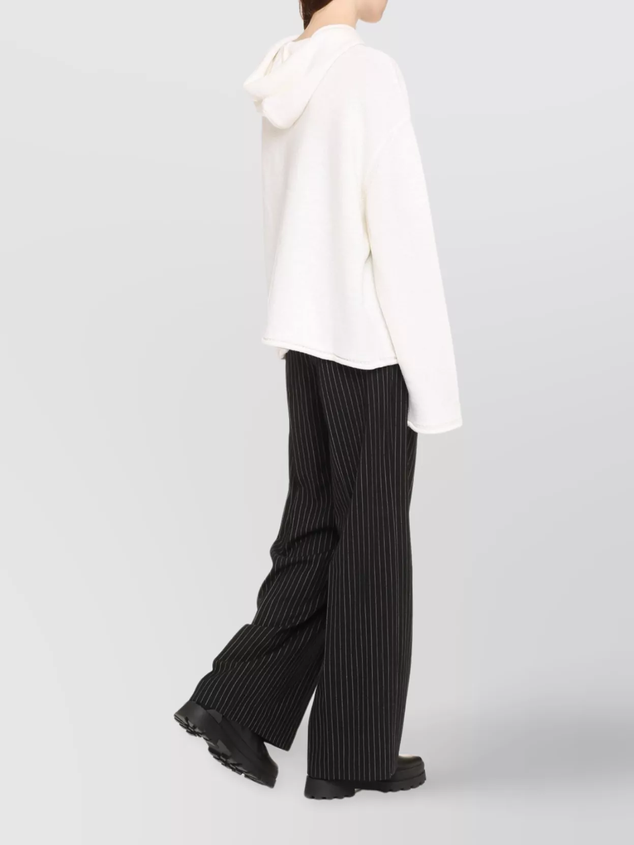 Mm6 Maison Margiela Knit Hooded Pullover Embroidered Detail