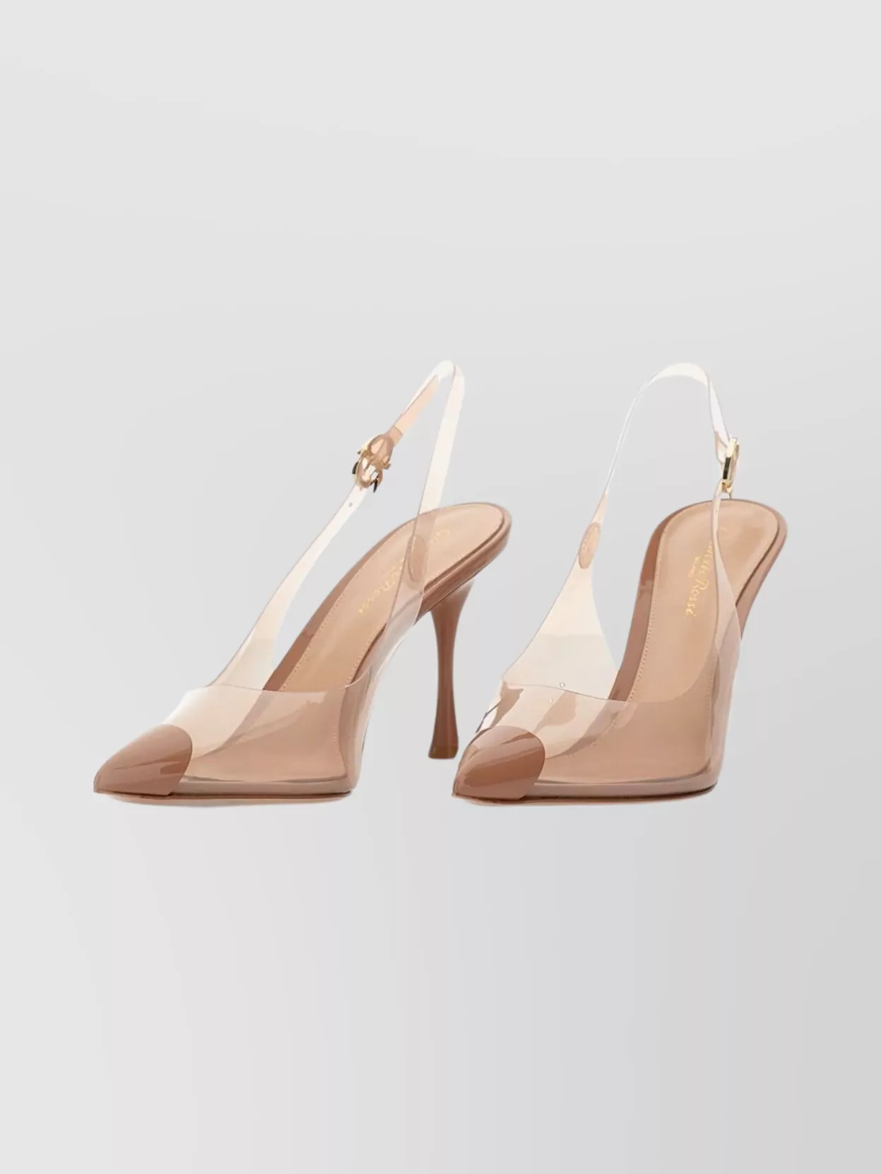 Gianvito Rossi Stylish Cone Heel Pumps With Transparent Design In Brown