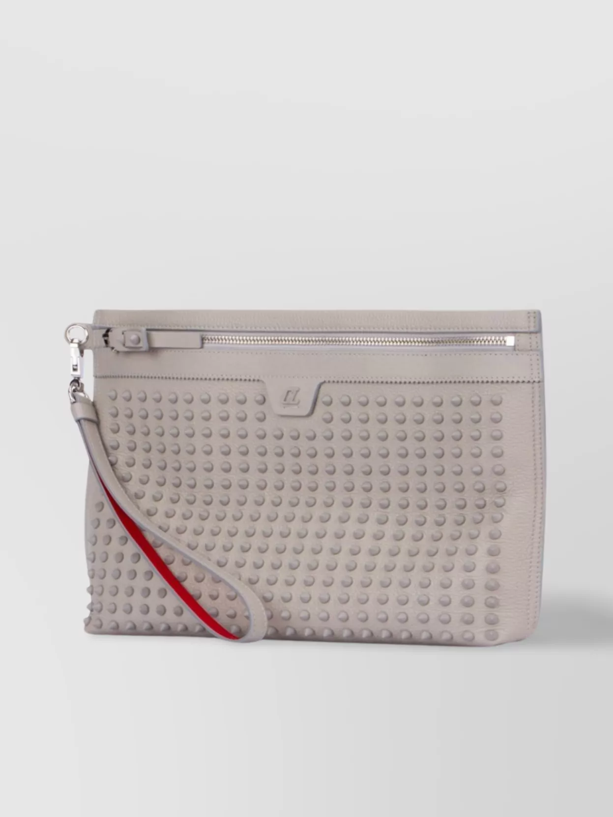 Shop Christian Louboutin Textured Finish Clutch Bag With Detachable Wrist Strap
