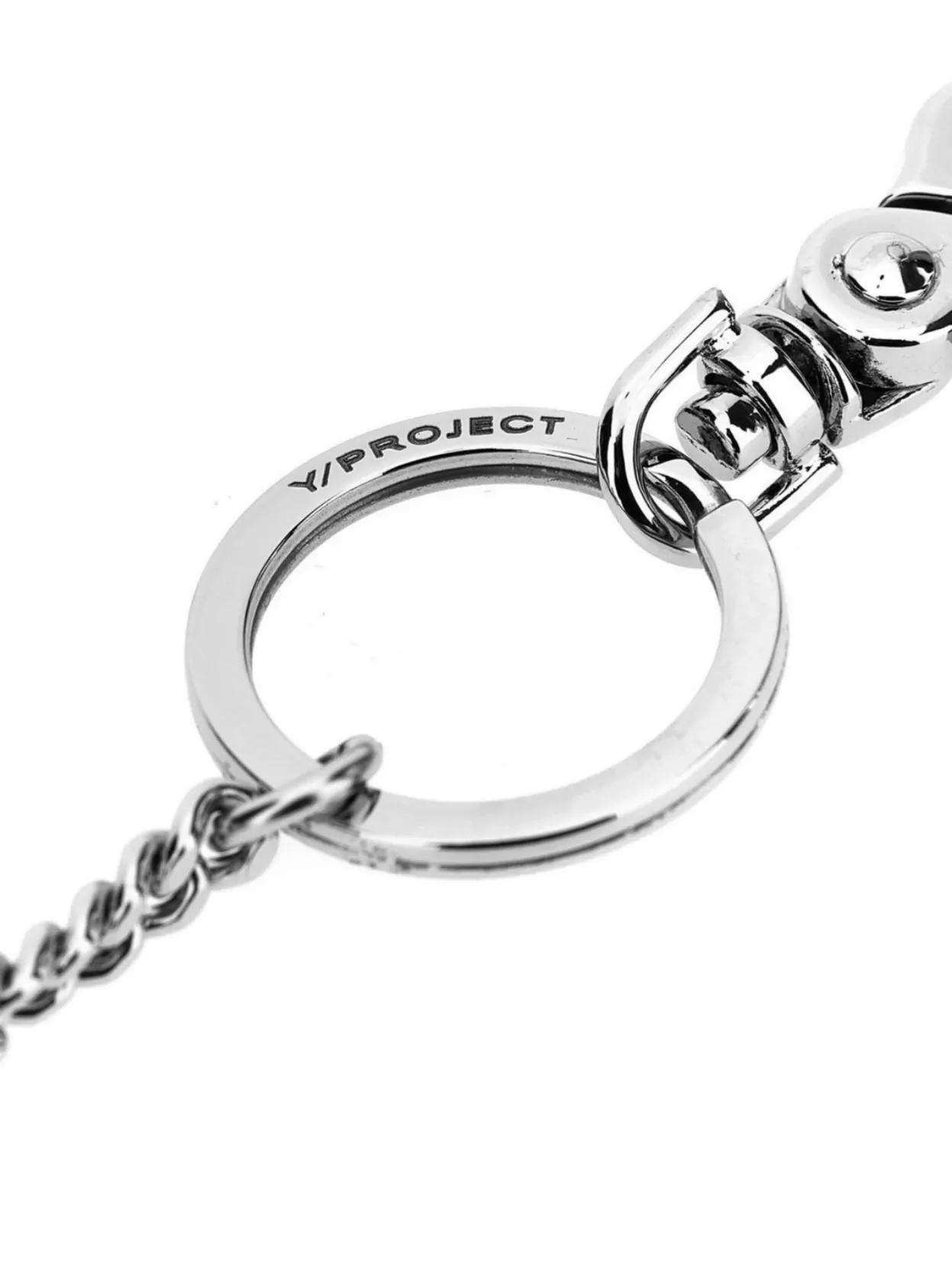 Y/PROJECT PROVOCATIVE KEYRING WITH CHAIN DETAIL AND UNIQUE CHARM