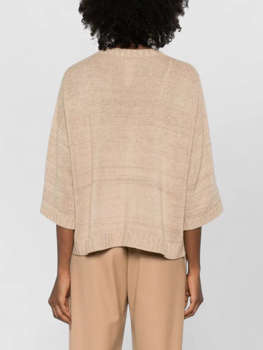 Fabiana Filippi Wool Blend Crew Neck Textured Sweater