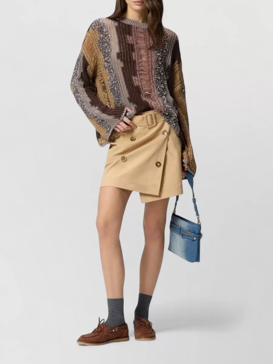 Pinko Cotton Mini Wrap Skirt