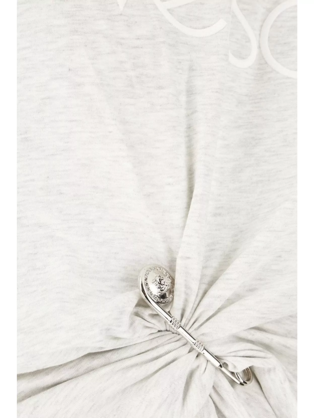 Versace Logo And Safety Pin Cotton T-shirt