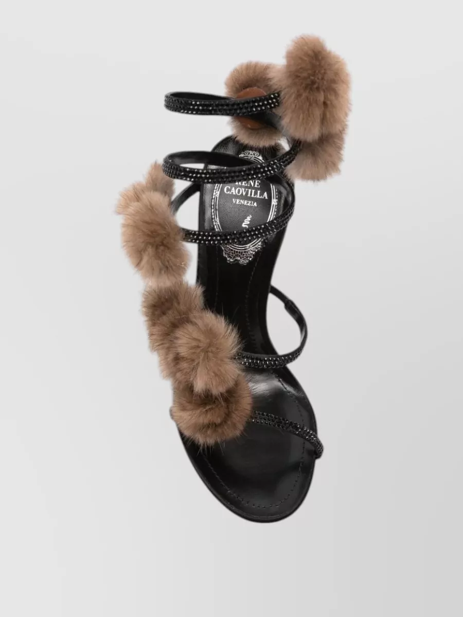 Rene Caovilla Leather Crystal-Embellished Sandals