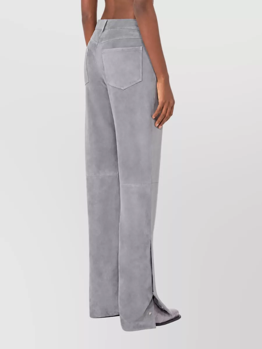 Sportmax Leather Straight-Leg Trousers