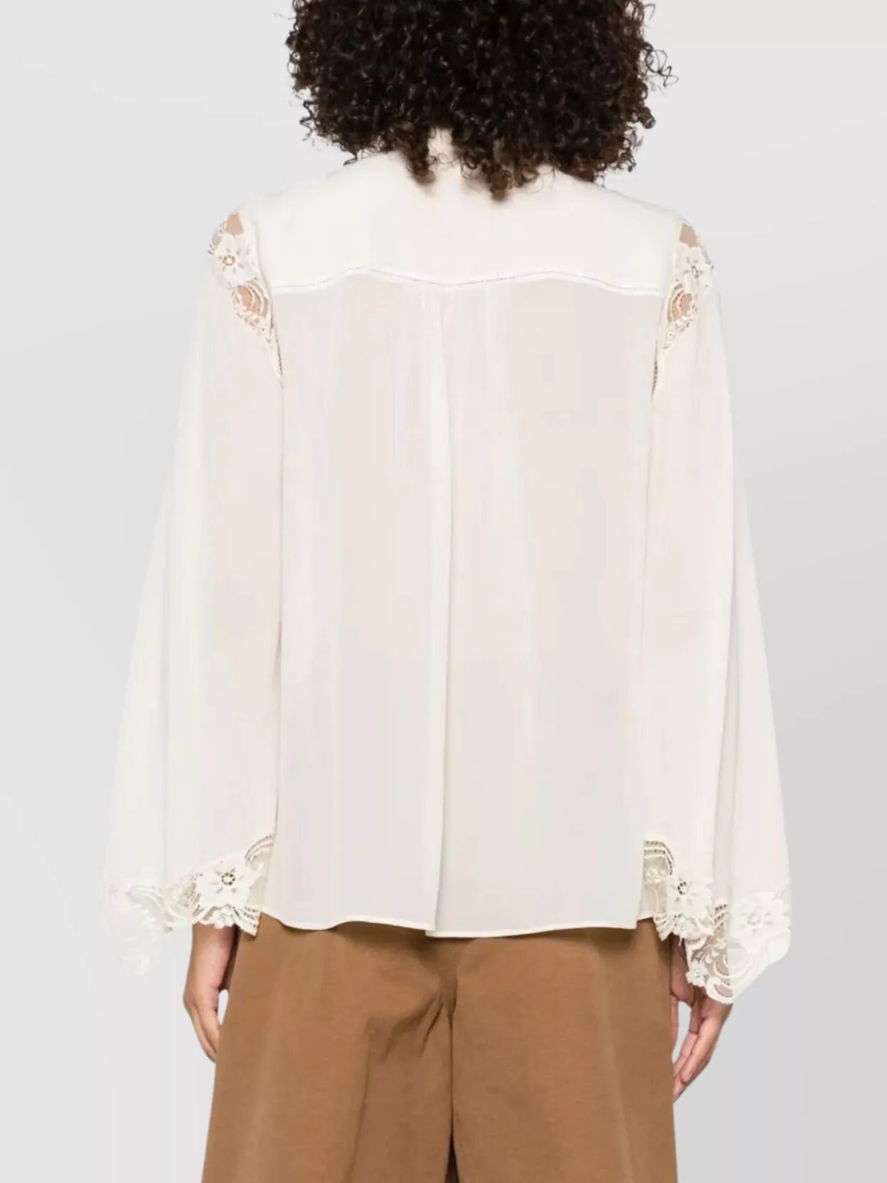 Chloé Silk Georgette And Lace Blouse
