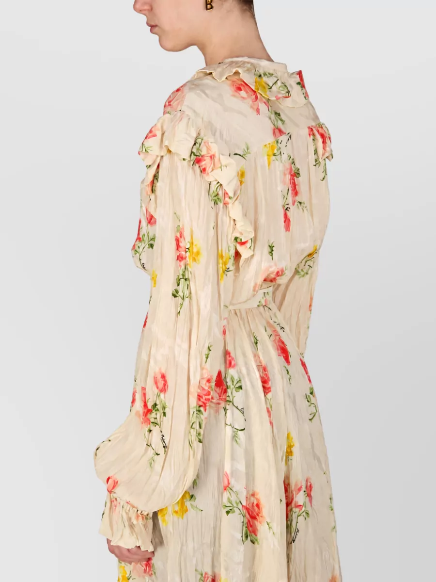 Balenciaga Floral-Print Midi Dress