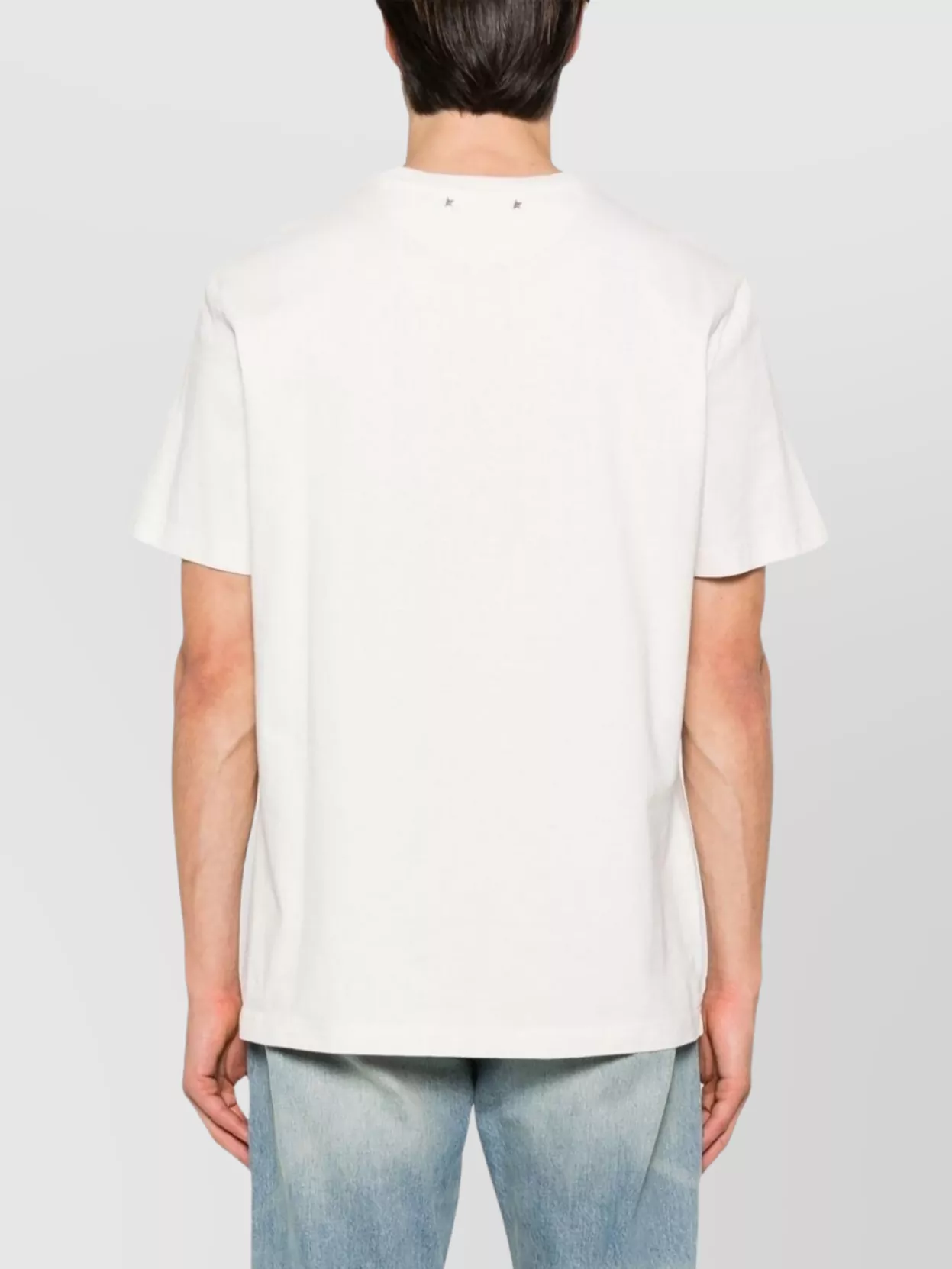 Golden Goose Cotton Crew Neck T-Shirt With Stud Embellishments