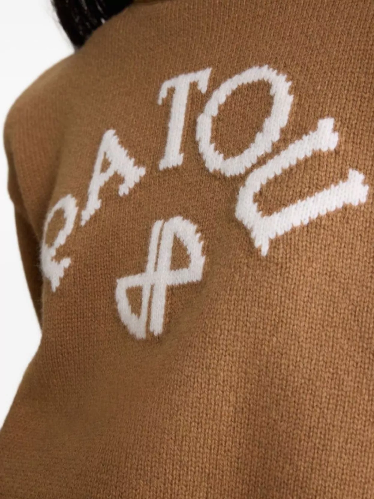 Patou Ribbed Hem Cropped Knitwear In Brown