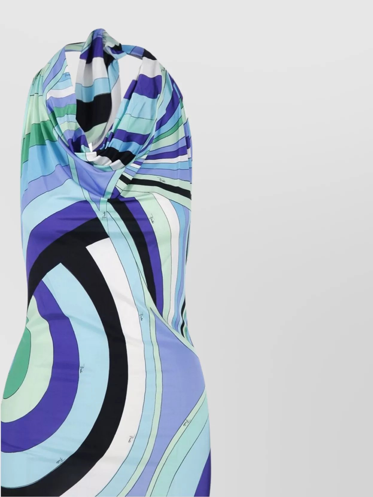 Pucci Long Dress With Geometric Pattern And Halter Neck