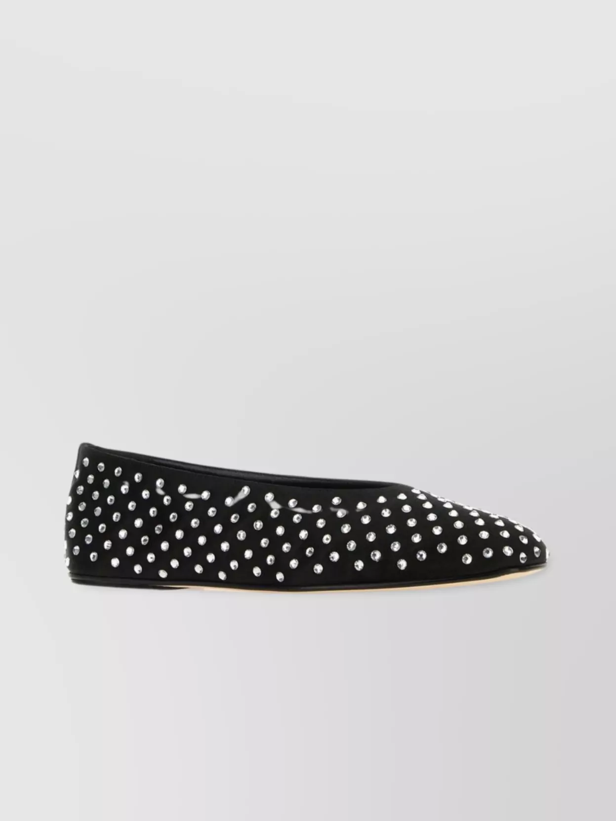 Shop Magda Butrym Satin Ballerinas With Pointed Toe And Studded Embellishment