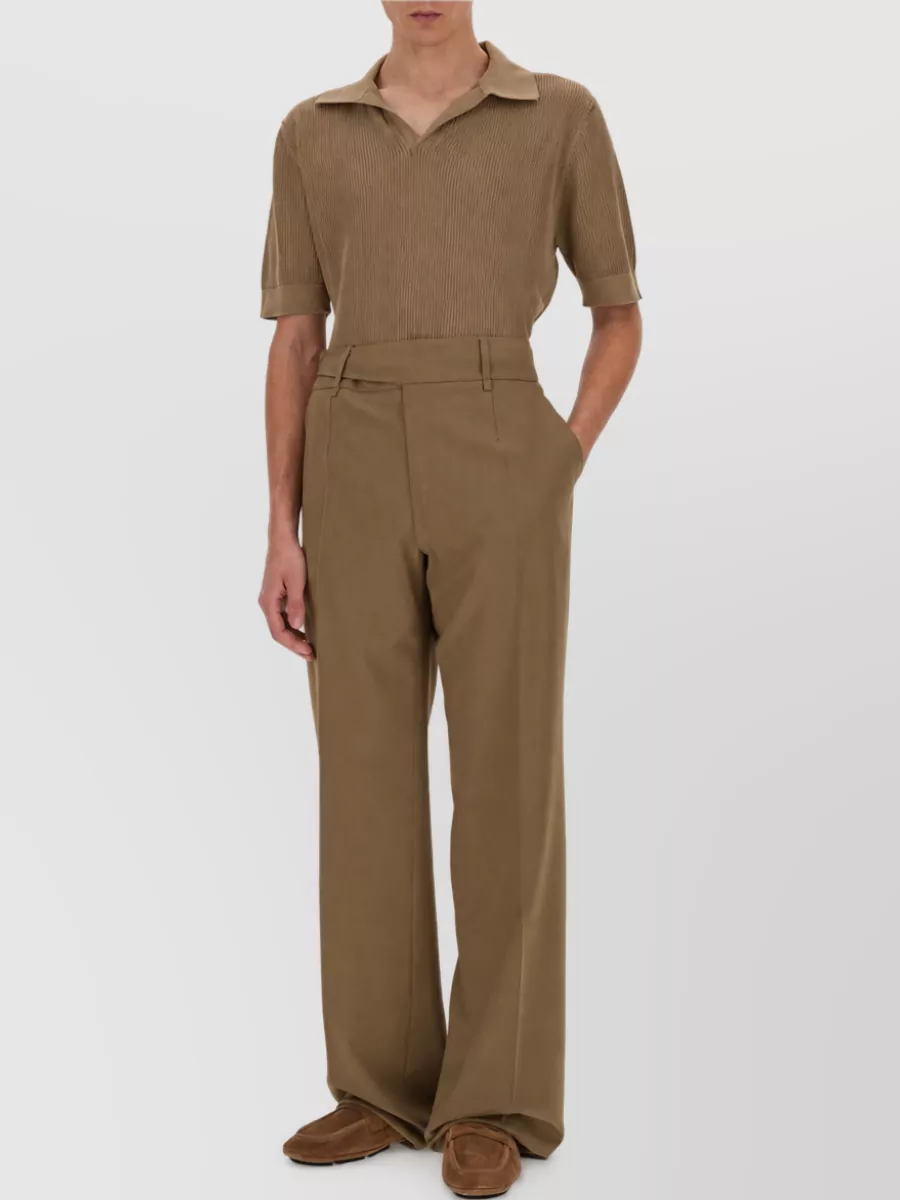 Dolce&Gabbana Virgin Wool Wide-Leg Tailored Trousers