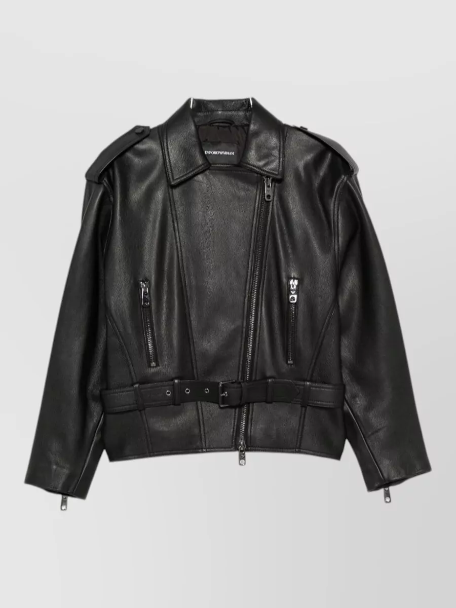 Emporio Armani leather biker jacket