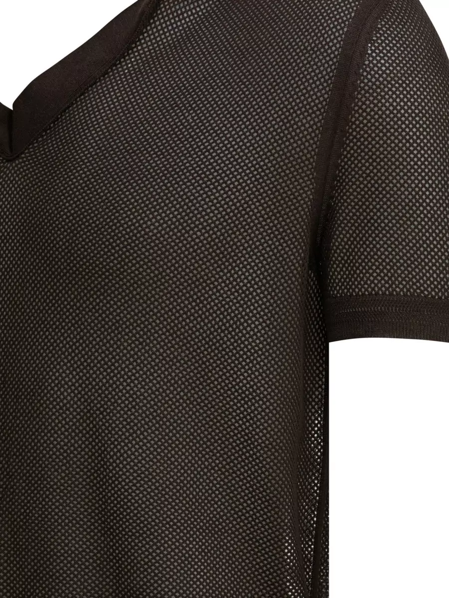 Tom Ford Polo Shirt Mesh Design Ribbed Cuffs Hem